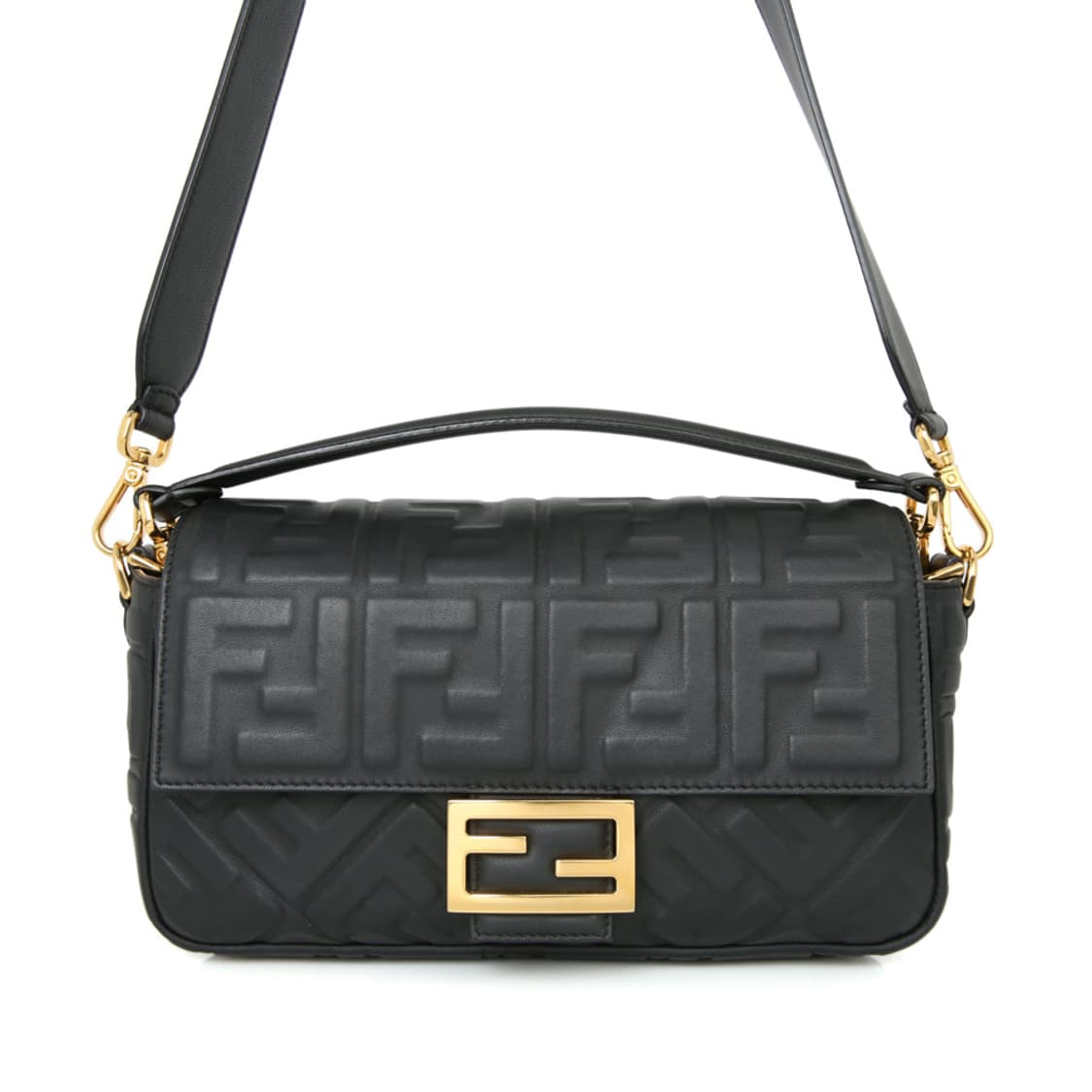 펜디 바게트 숄더 플랩 FF 블랙 크로스백 8BR600 보증서 상품이미지7
