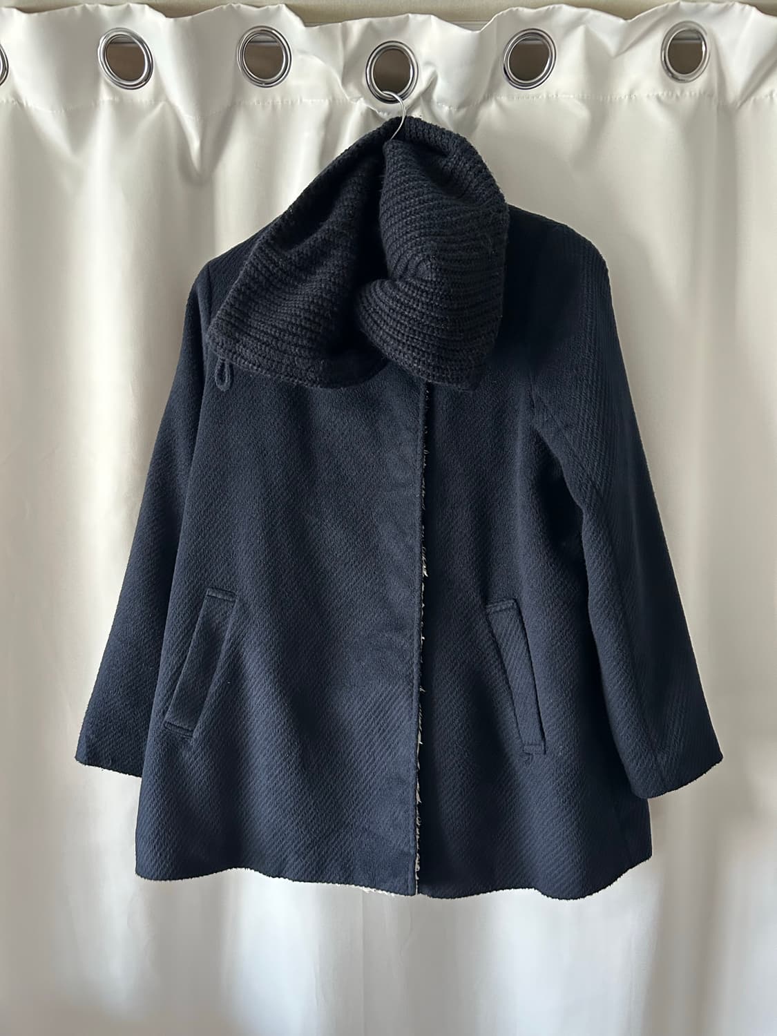 니트 하이넥 버튼 코트 상품이미지3