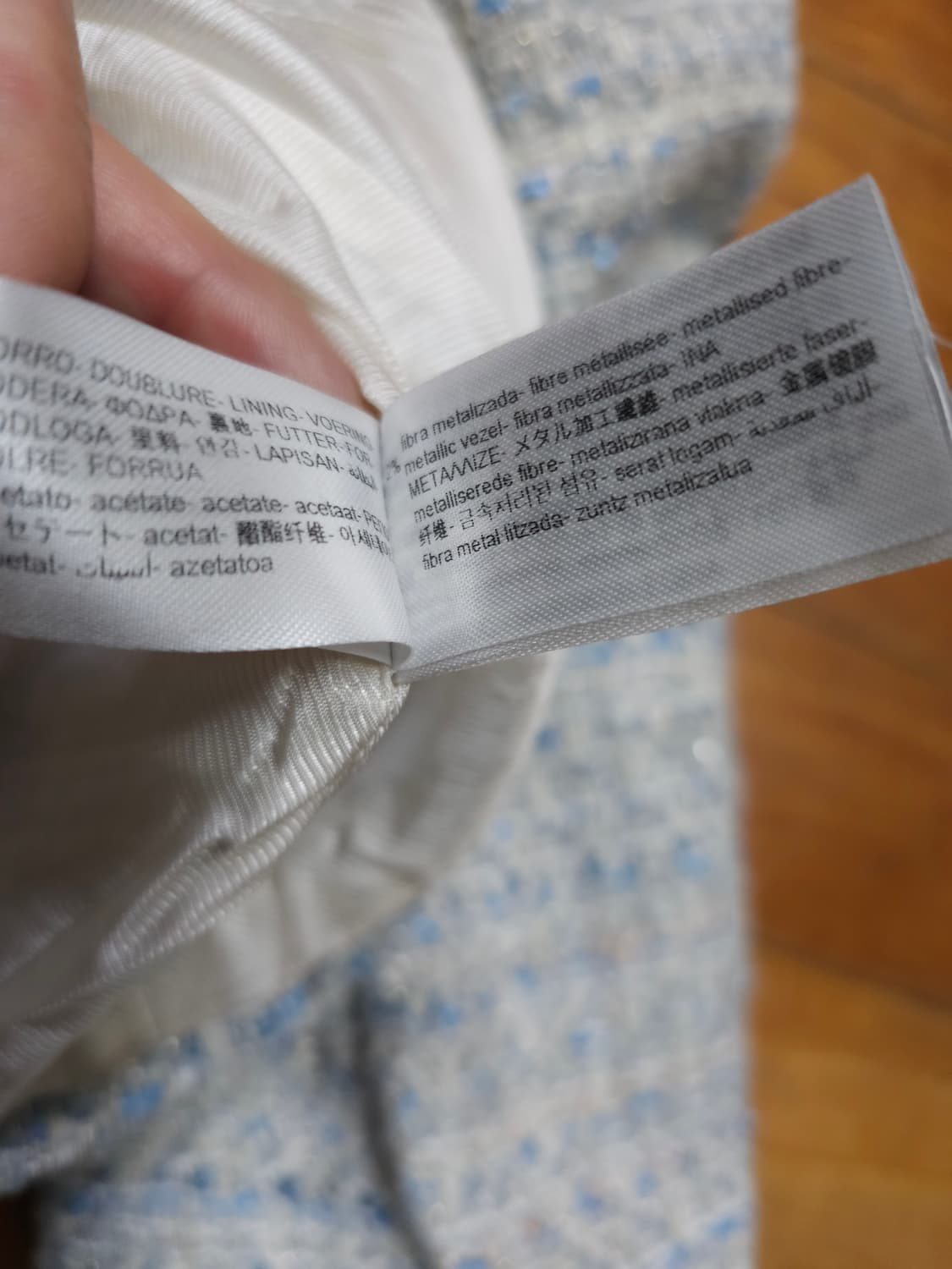 자라 트위드 크롭 자켓 블루 상품이미지5