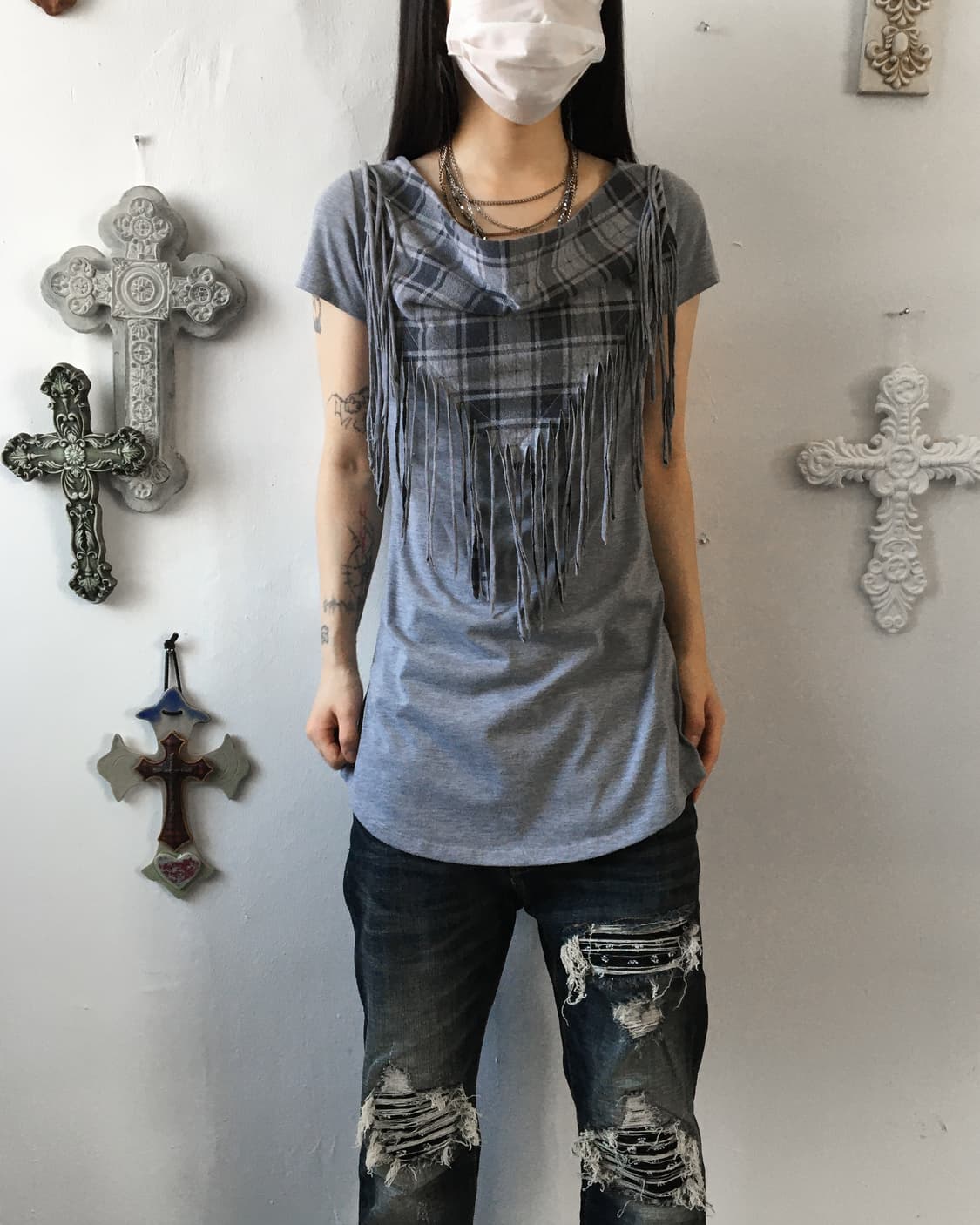 Scarf layered t shirt 상품이미지8