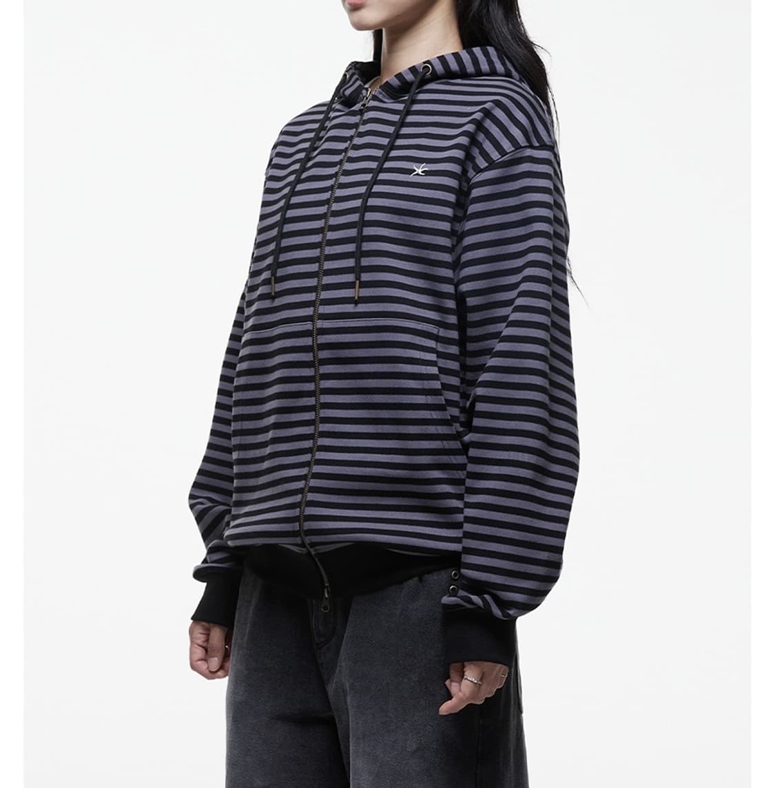 더콜디스모먼트 스트라이프 후드 집업 상품이미지5