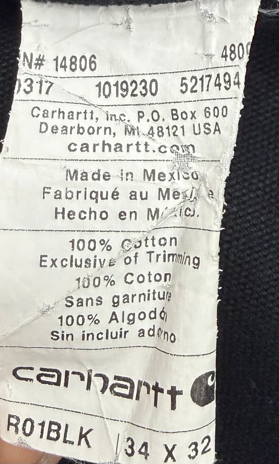 10s 칼하트 블랙 오버롤 더블니 팬츠 상품이미지7