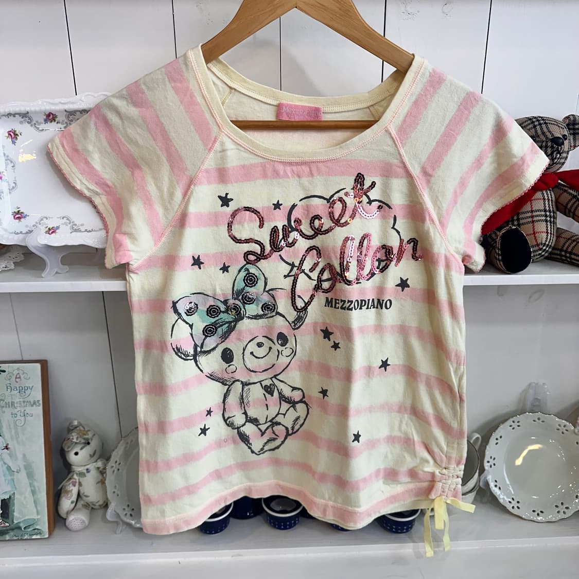 곰돌이 스트라이프 반팔 티셔츠 상품이미지2