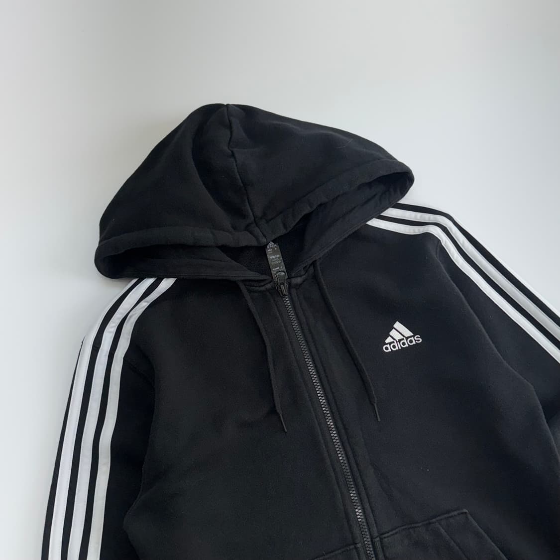 Adidas 아디다스 삼각로고 블랙 트랙탑 후드집업 상품이미지4