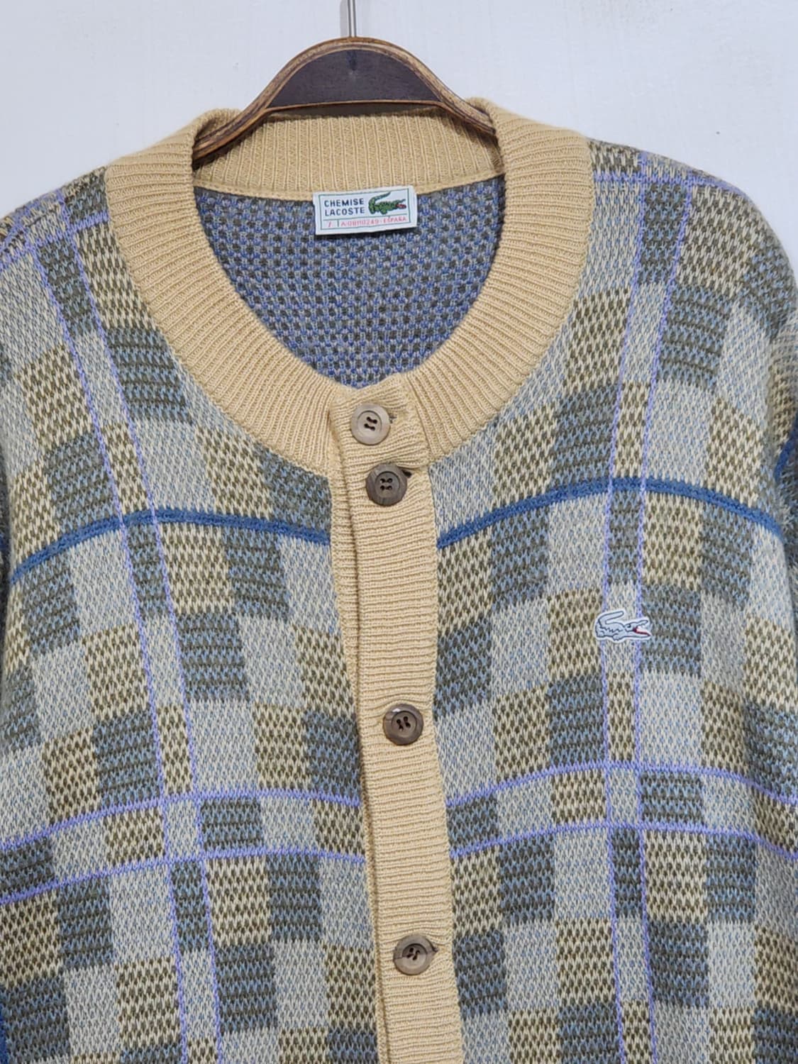 (XL) 라코스테 가디건 체크 라운드 포켓 캐주얼 기본로고  상품이미지2