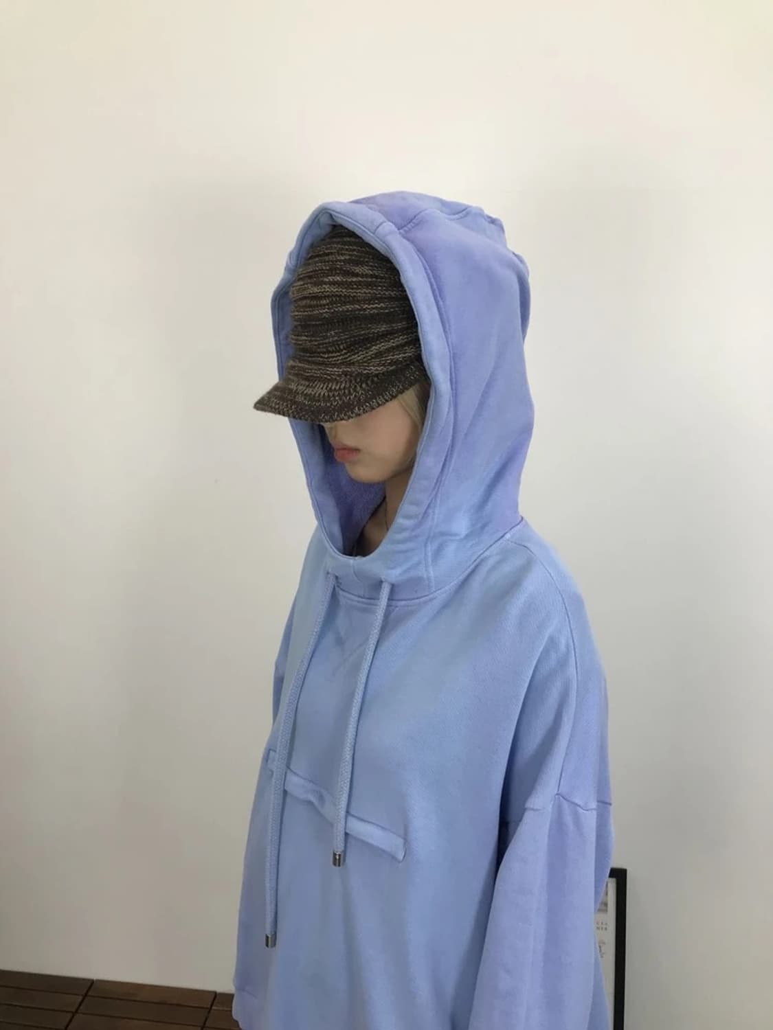MAX&Co Back Logo Oversized Blue Hoodie 상품이미지3