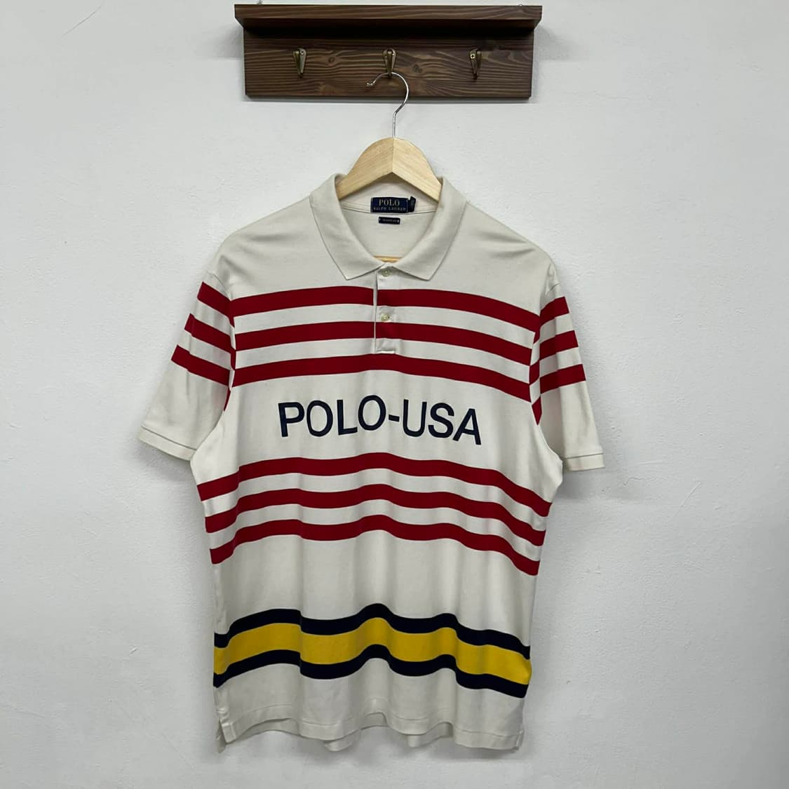 [XL] 폴로 랄프로렌 USA 스트라이프 폴로 셔츠 pk 반팔 카라티 상품이미지1