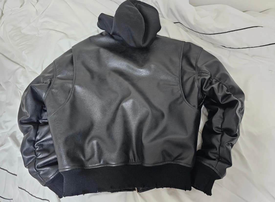 자라 빈티지 항공 가죽 자켓 블랙 상품이미지2