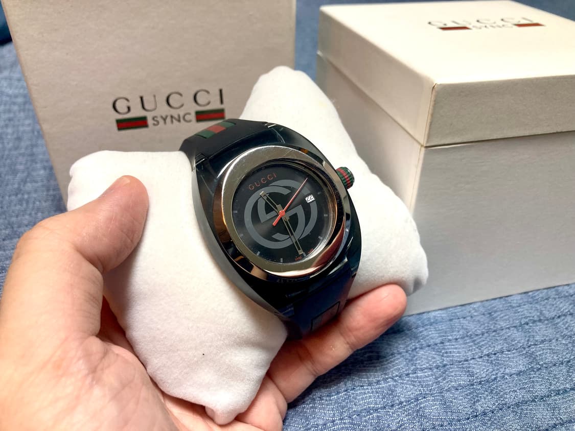 구찌 싱크 SYNC 시계 46mm 쿼츠 블랙 실버 상품이미지3