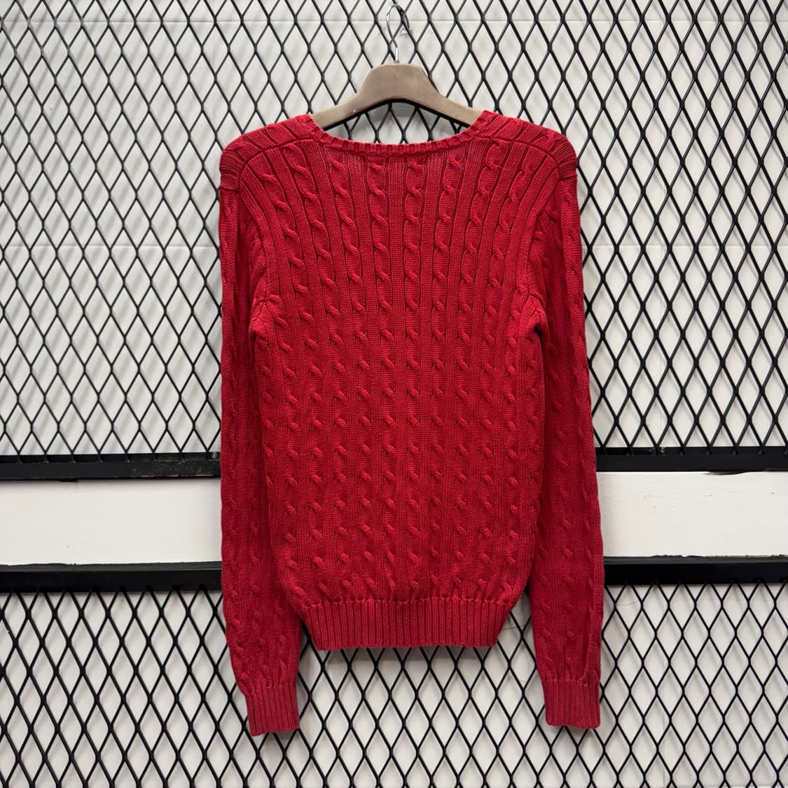 폴로 랄프로렌 케이블 니트 화이트 포니 포인트 레드 상품이미지2