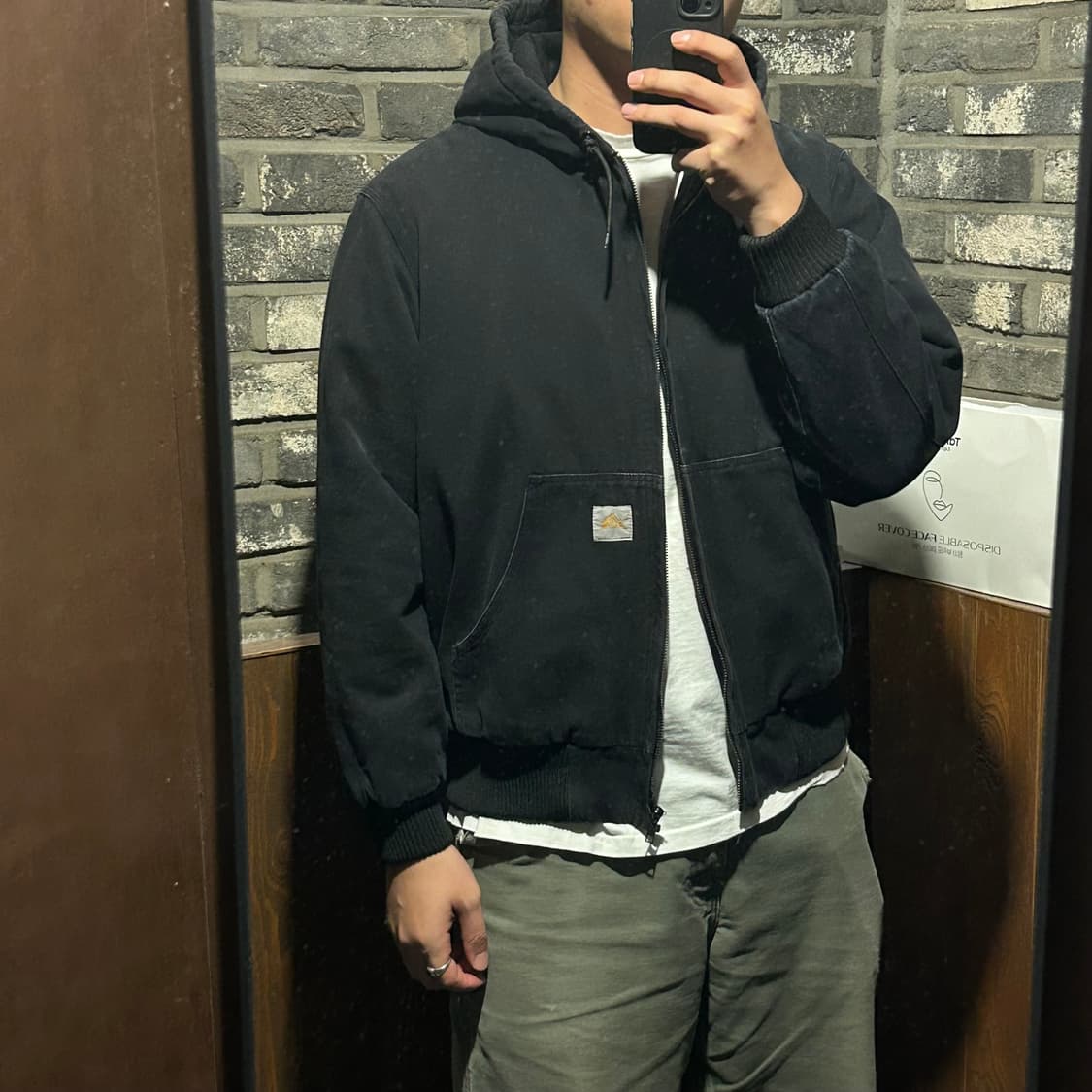 M) USA 워크웨어 덕 캔버스 액티브 자켓 블랙 상품이미지9