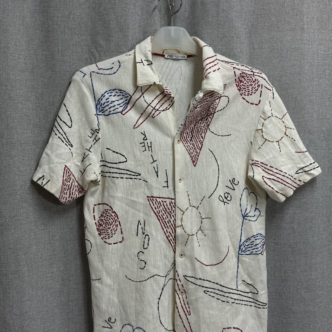 [M] 자라 ZARA 패턴 반팔 코튼 셔츠 남방 상품이미지3