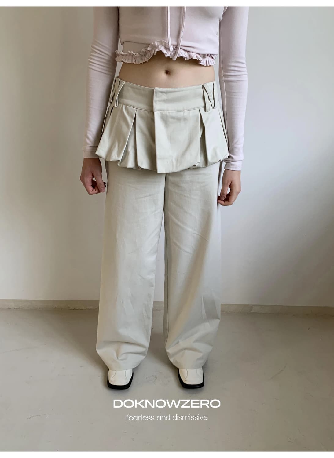 DoknowZero 크림 팬츠 상품이미지4