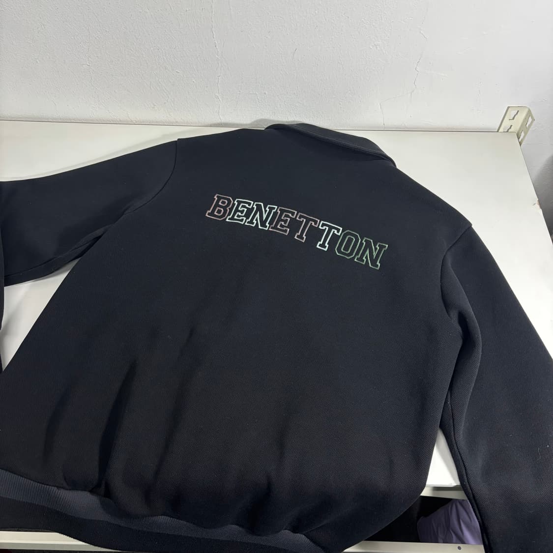 L 베네통 블랙 백로고 바시티자켓 상품이미지3
