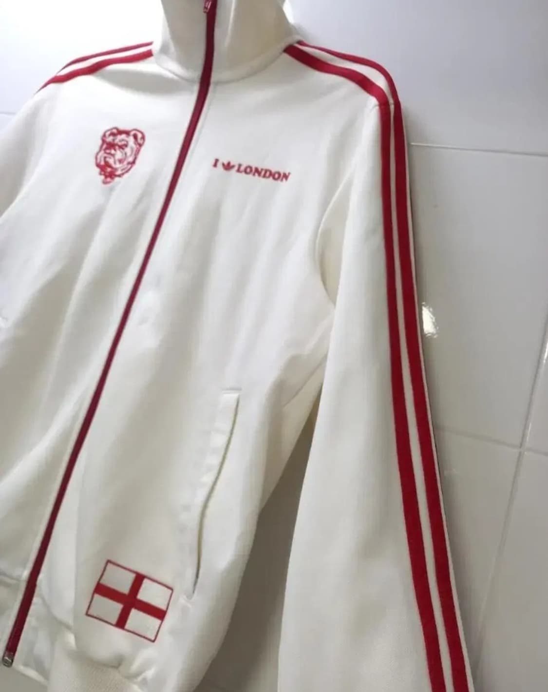 아디다스 흰빨 화이트 레드 런던 저지 져지집업 80~85 상품이미지2