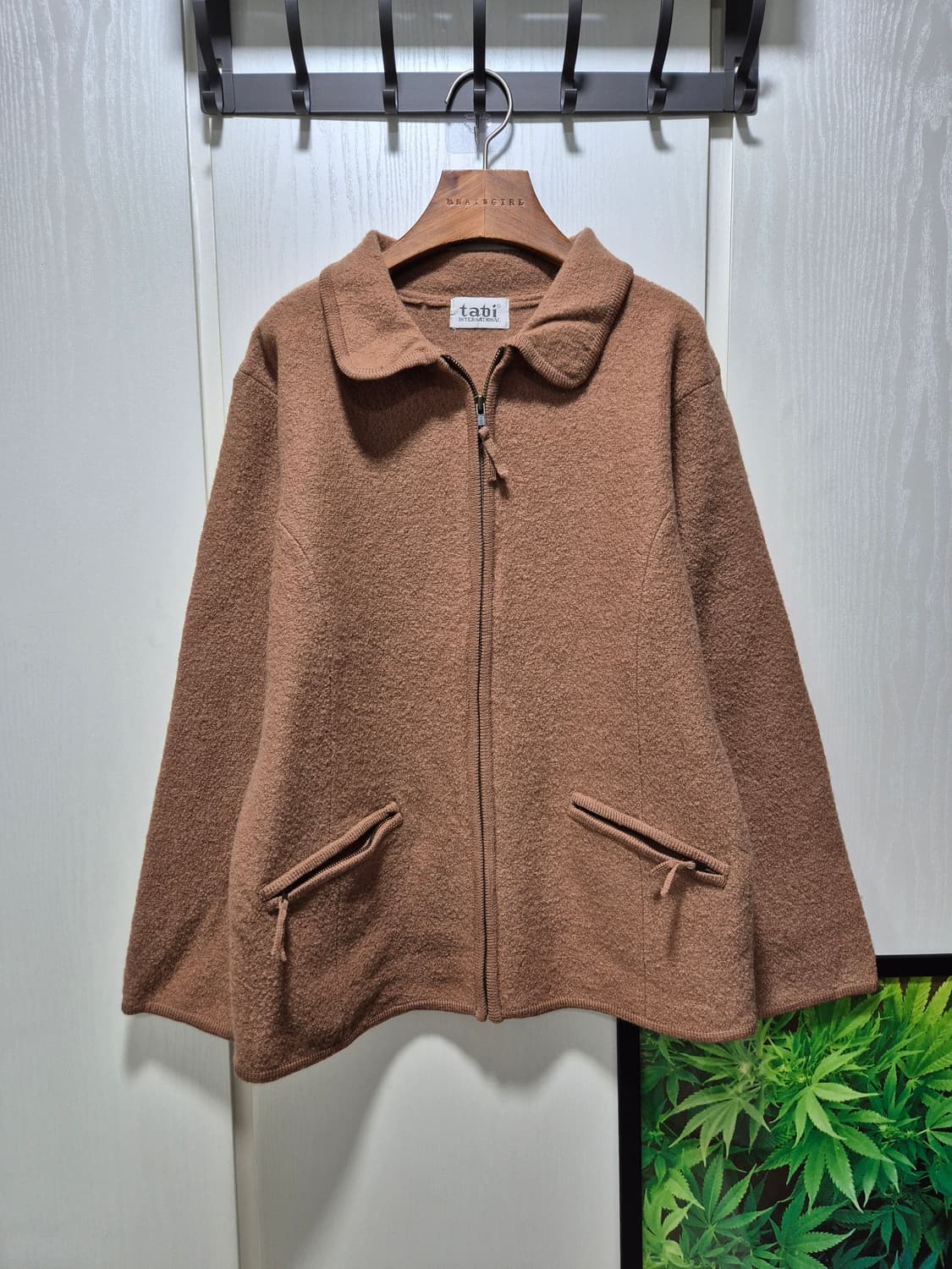 (세일)VTG. tabi 타비 브라운 압축울 집업 자켓 상품이미지1