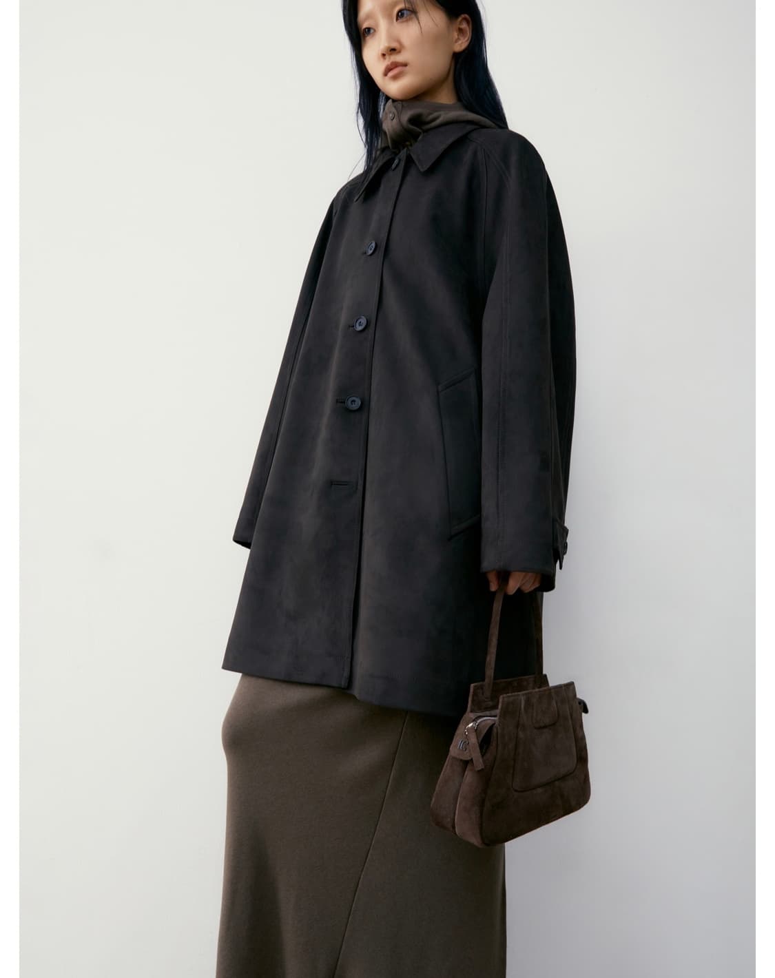 로우클래식 l 스웨이드 하프 코트 상품이미지1