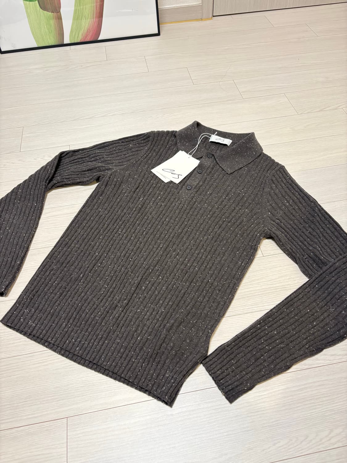 COS 코스 아뜰리에 프렉클 브라운 니트 폴로 M 상품이미지2