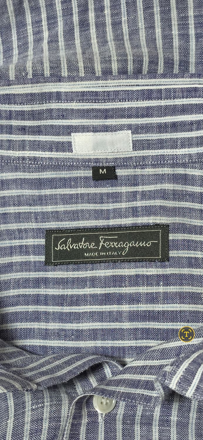 살바토레 페라가모 스트라이프 리넨 셔츠 M 상품이미지3