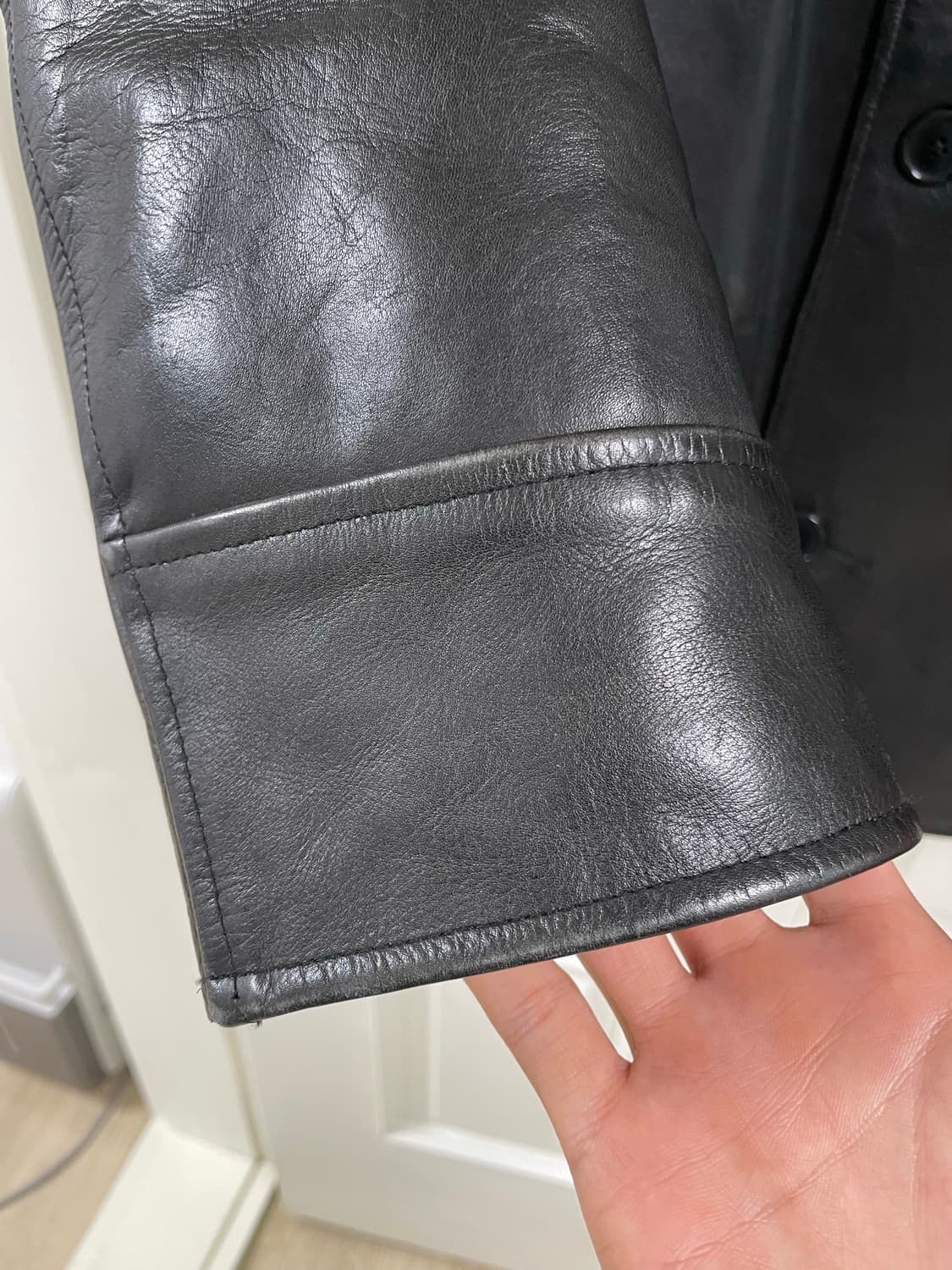 90s 폴로 랄프로렌 레더 카코트 블랙 (M) 상품이미지5