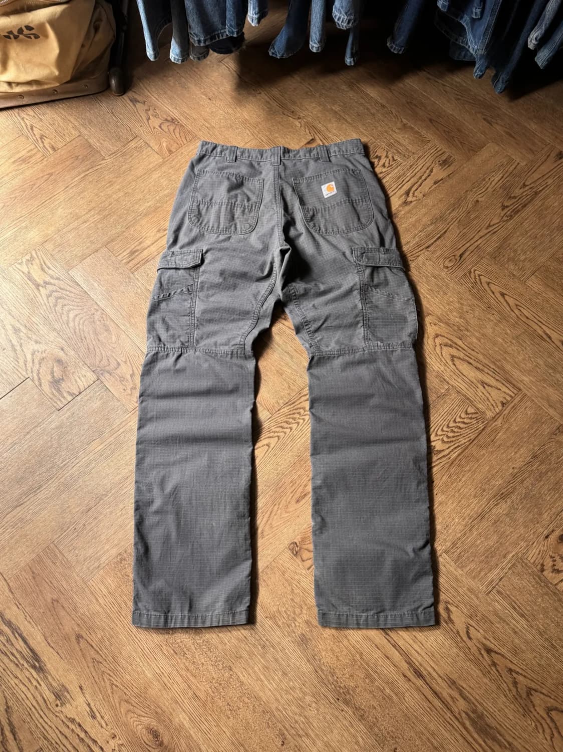 [32]칼하트 USA 차콜그레이 립스탑 워크 카고 팬츠 상품이미지1