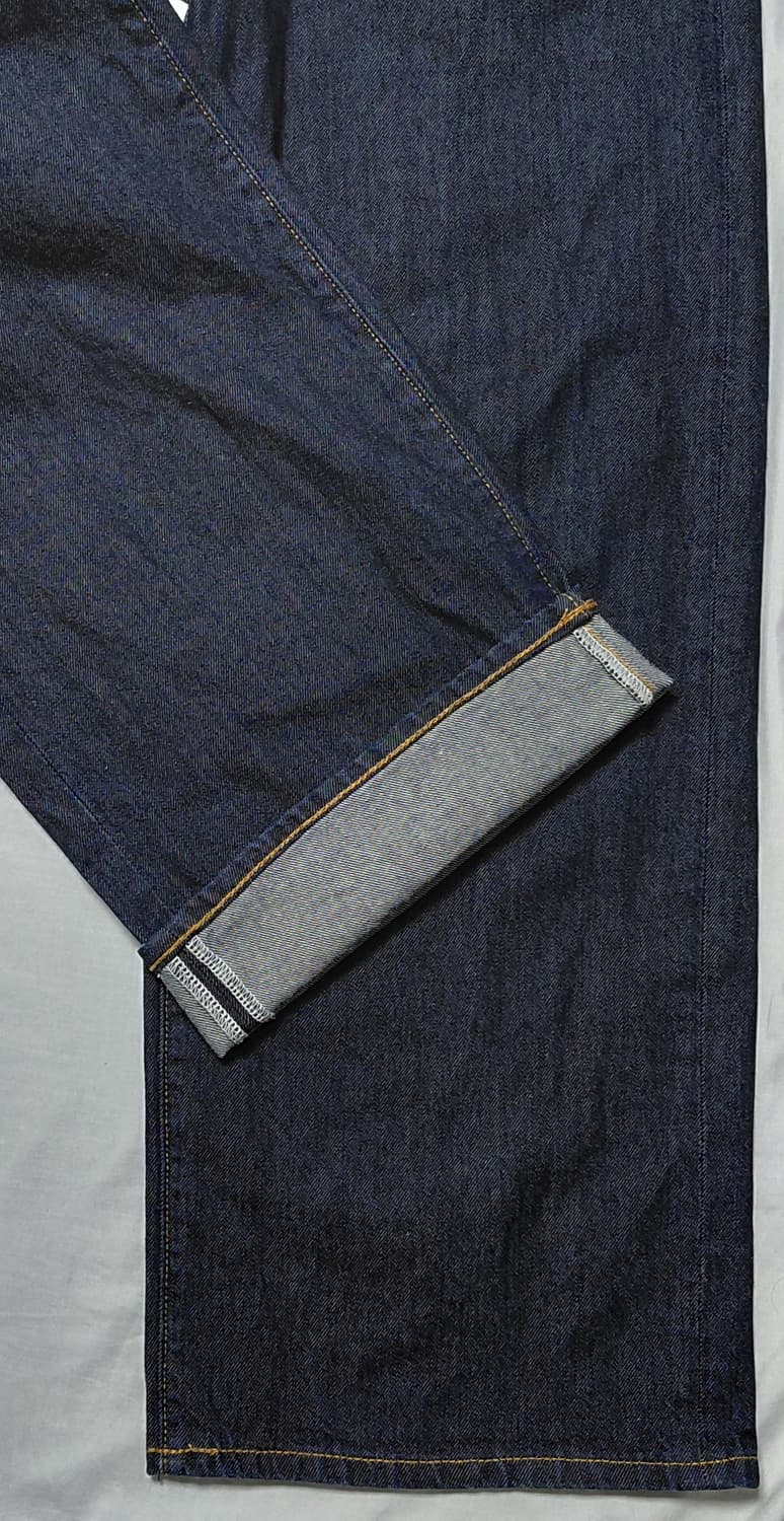 [M] 아즐 바이 마우지(AZUL) 리본 포인트 와이드 데님 오버롤 바지 상품이미지4