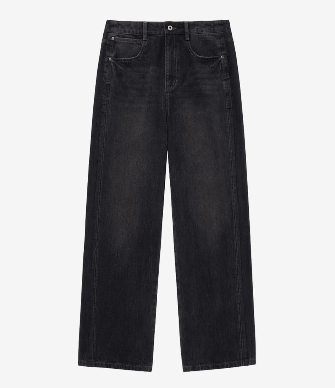 인사일런스 커티드 패널 데님 팬츠 WASHED BLACK M사이즈 상품이미지1