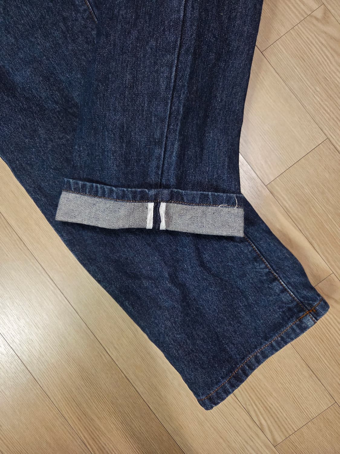 에비수 빅 플라워 셀비지 데님 팬츠 상품이미지5