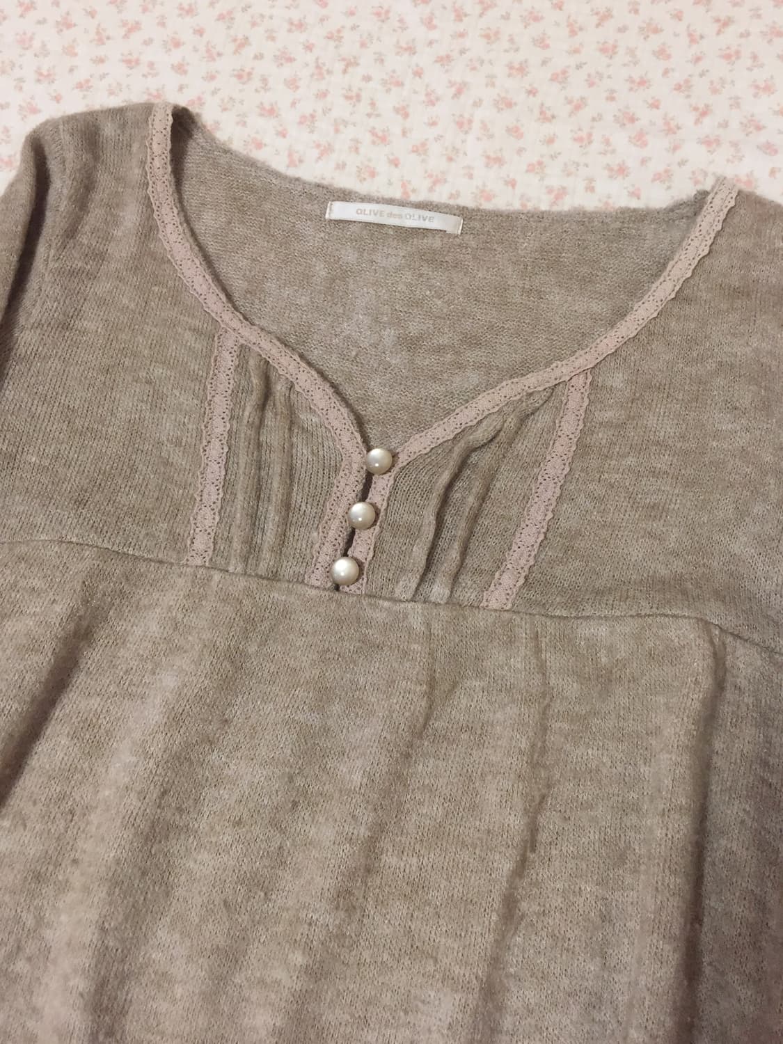 빈티지 모리걸 올리브 데 올리브 앤틱 니트탑  상품이미지2