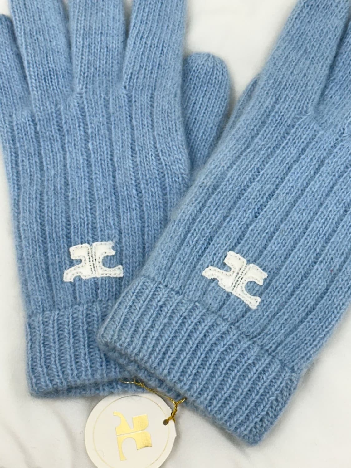 [새상품] courreges / 꾸레쥬 스카이블루 울 장갑  상품이미지4