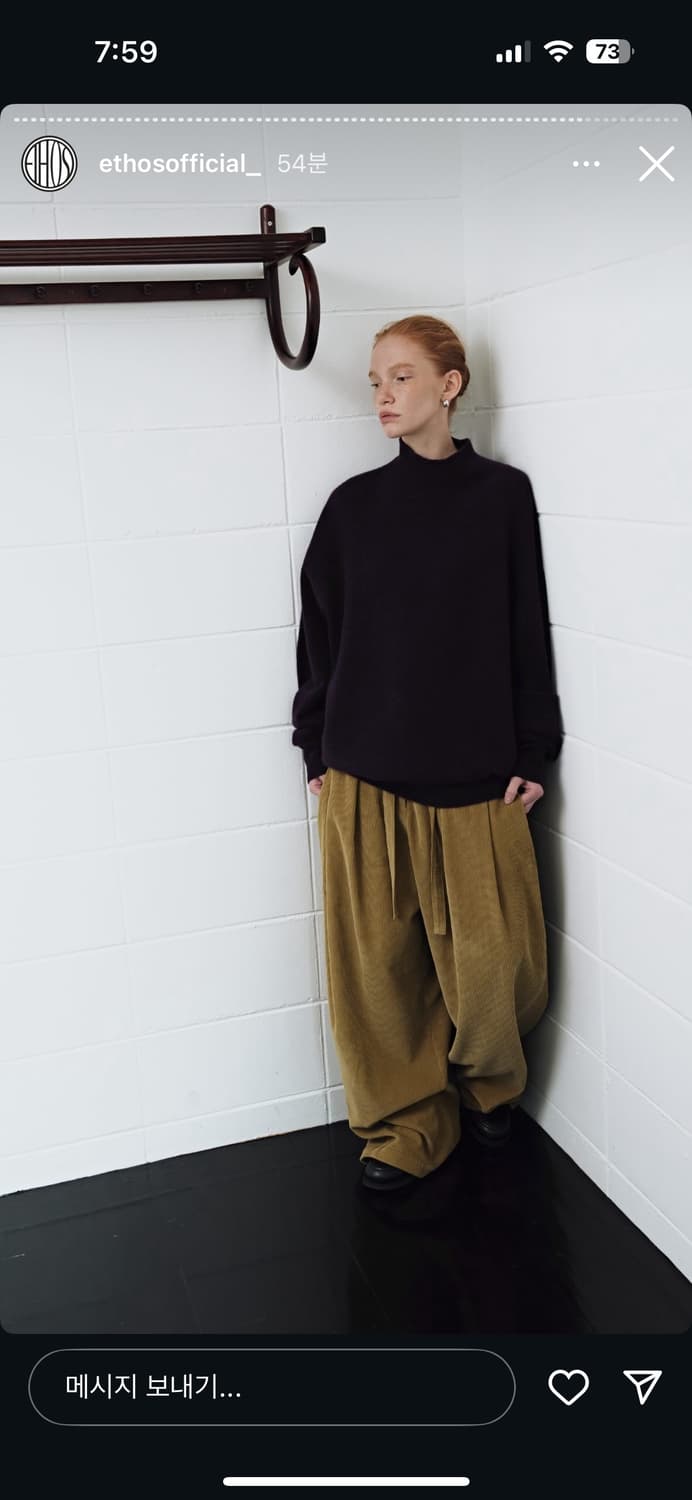 에토스 하프넥 울 니트 브라운 상품이미지4