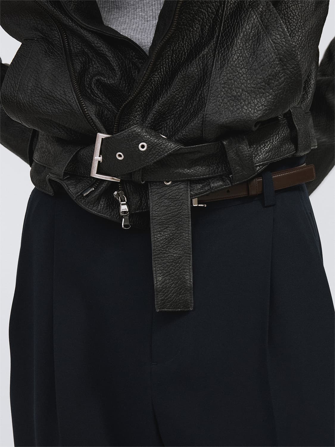 렉토 26SS 빈티지 이펙트 바이커 레더 가죽 자켓 블랙 상품이미지5