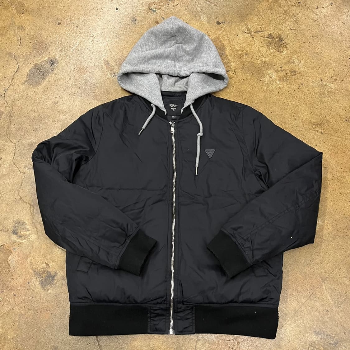 [정품/M] 게스 블랙 후드 항공 점퍼 b19 상품이미지2