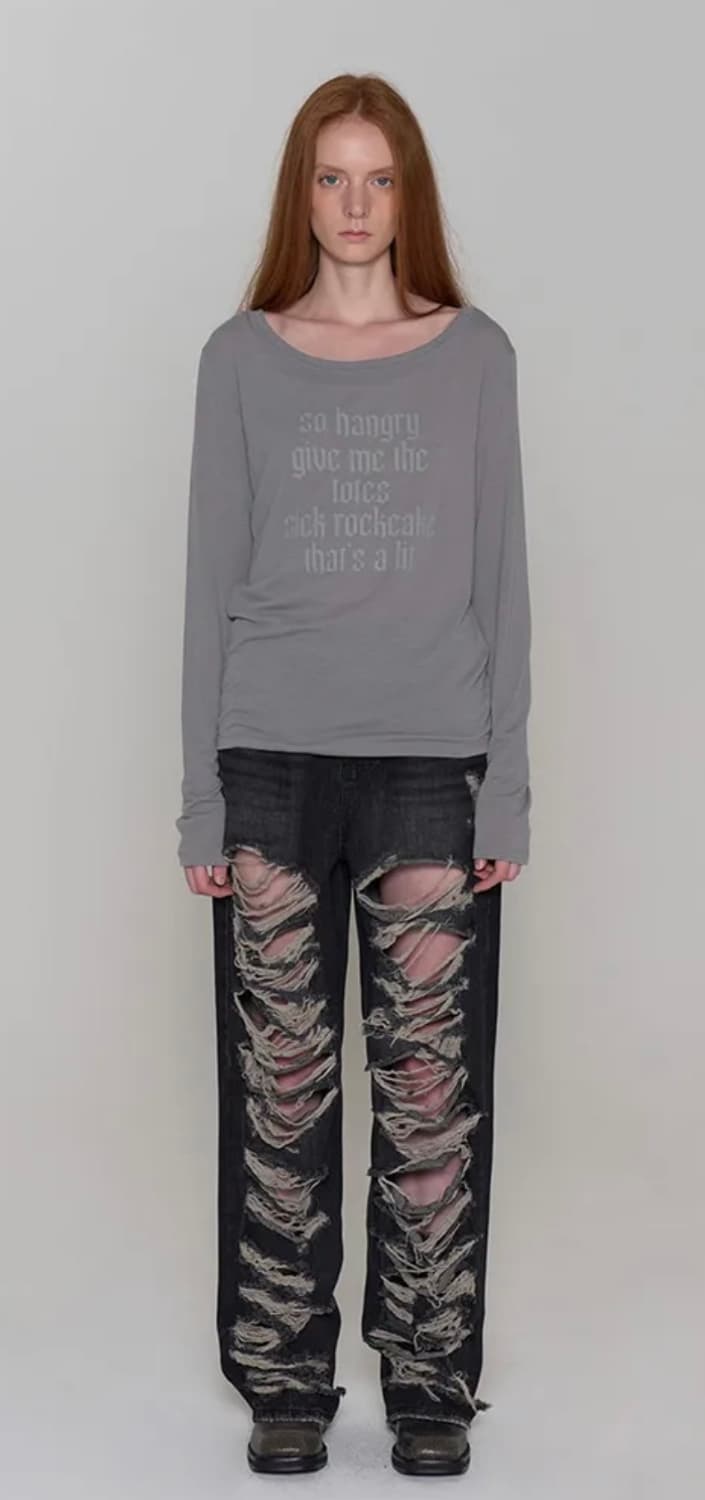 락케이크 펑크 메쉬 탑 그레이 상품이미지3