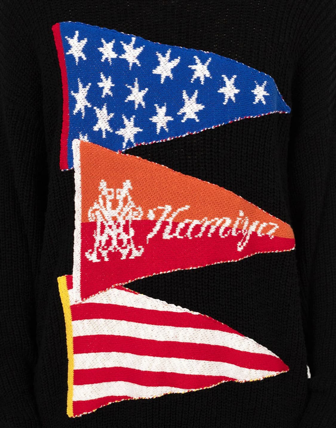 KAMIYA FLAG KNIT BLACK L 상품이미지4
