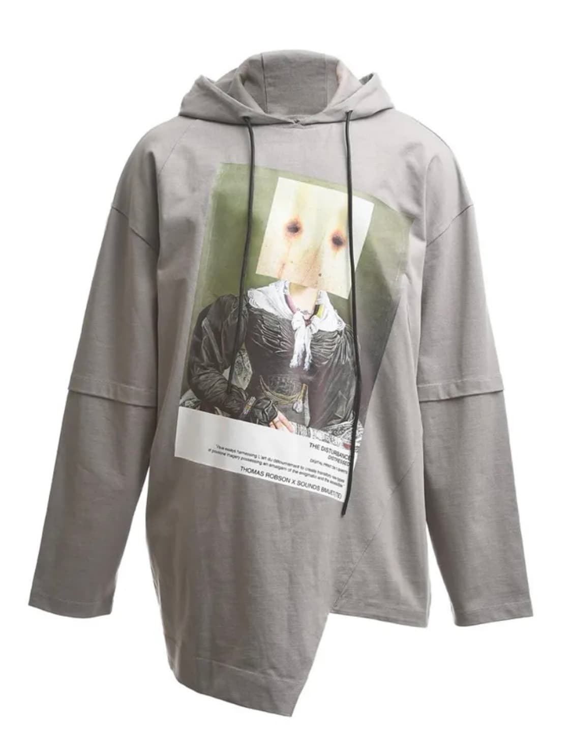 사운즈 비뮈에트 / 비대칭 절개 그레이 갤러리 후드티 상품이미지2