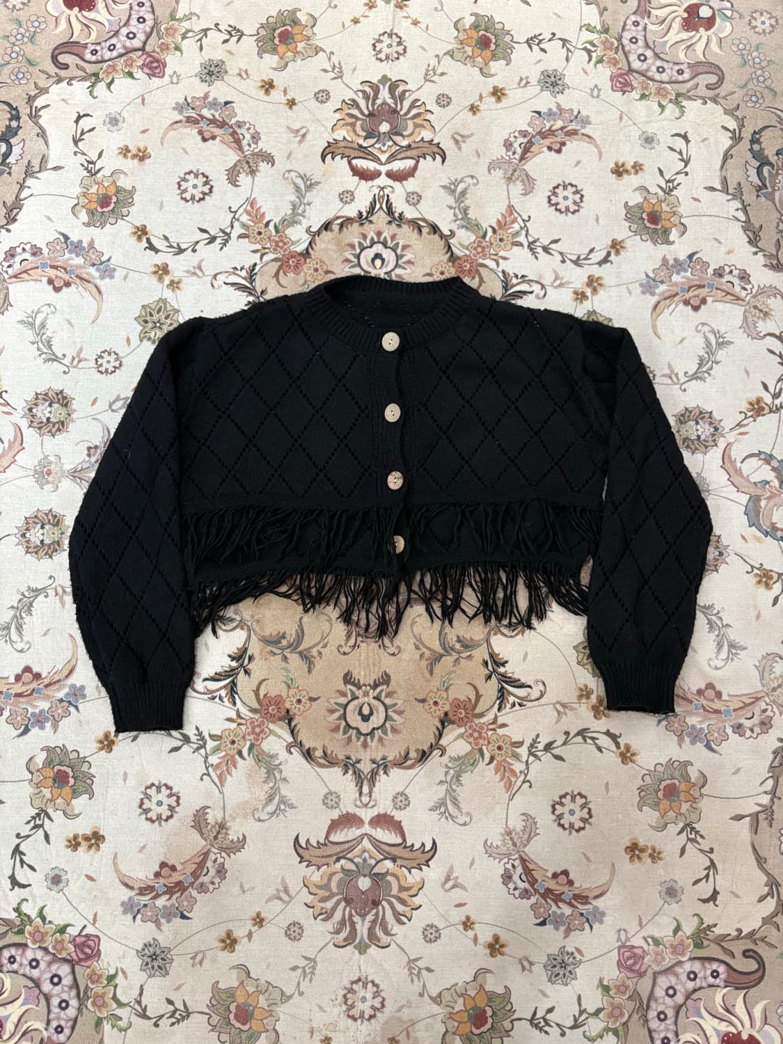 vtg y2k 프린지 크롭 버튼가디건 상품이미지1