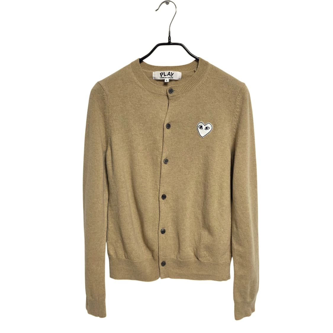 꼼데가르송 플레이 여성 라운드넥 가디건 베이지 상품이미지1