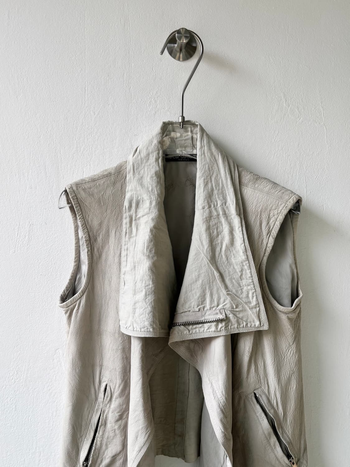 릭오웬스 07fw 램스킨 비대칭 하이넥 베스트 상품이미지5