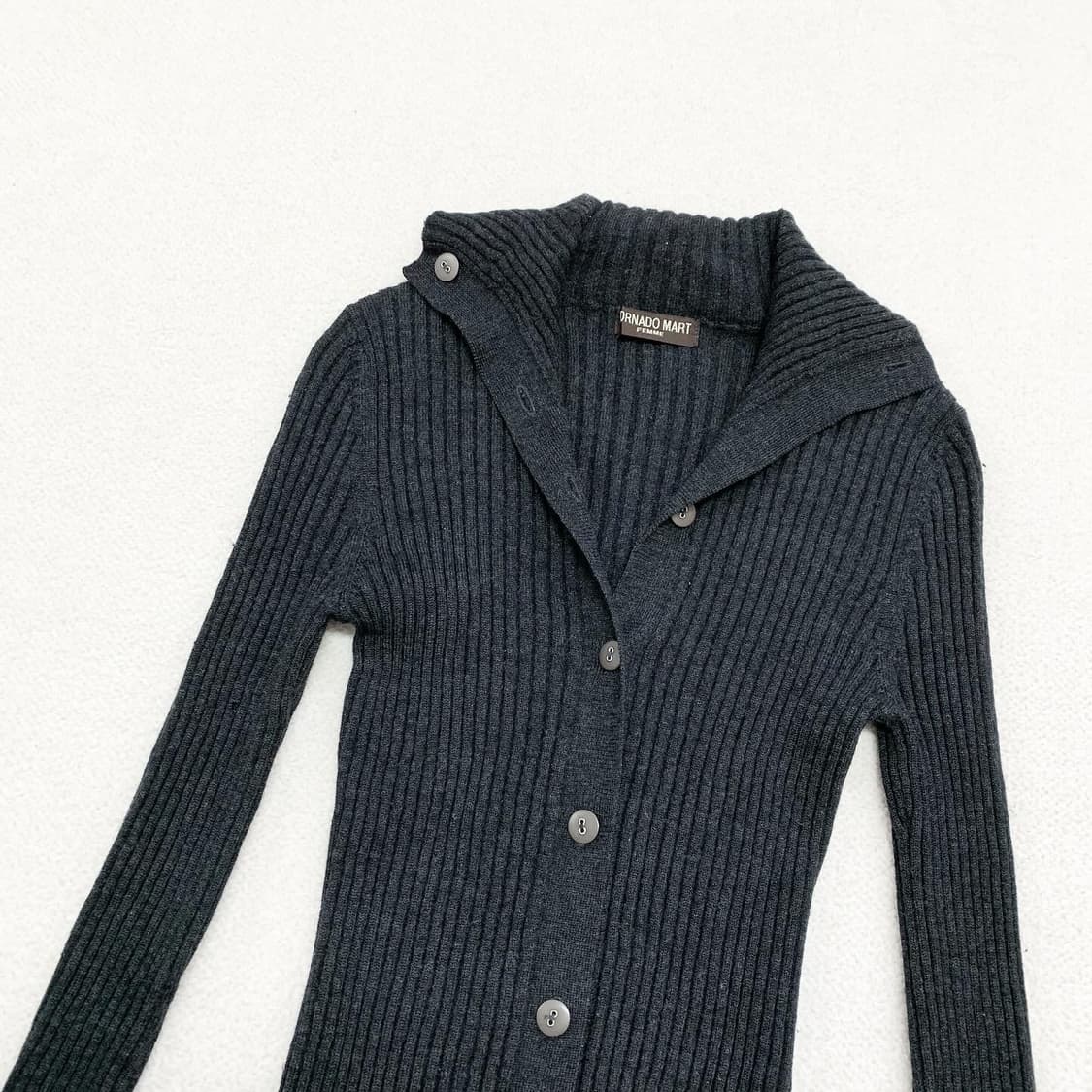 챠콜그레이 슬림핏 골지 딱붙 원피스 상품이미지2