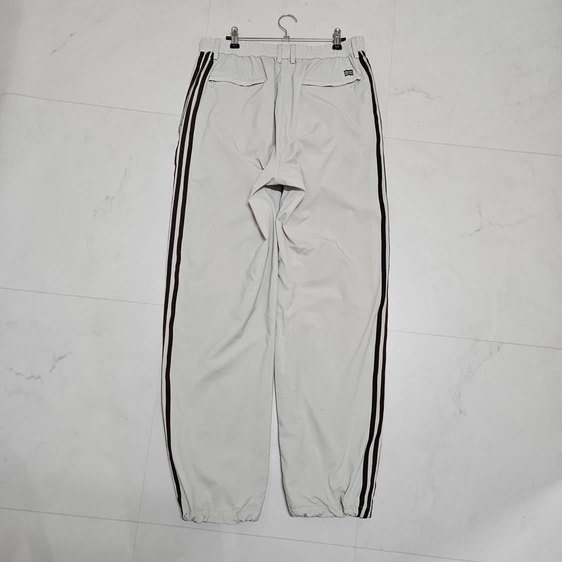L 아디다스 아이보리 브라운 삼선 트랙팬츠 상품이미지2