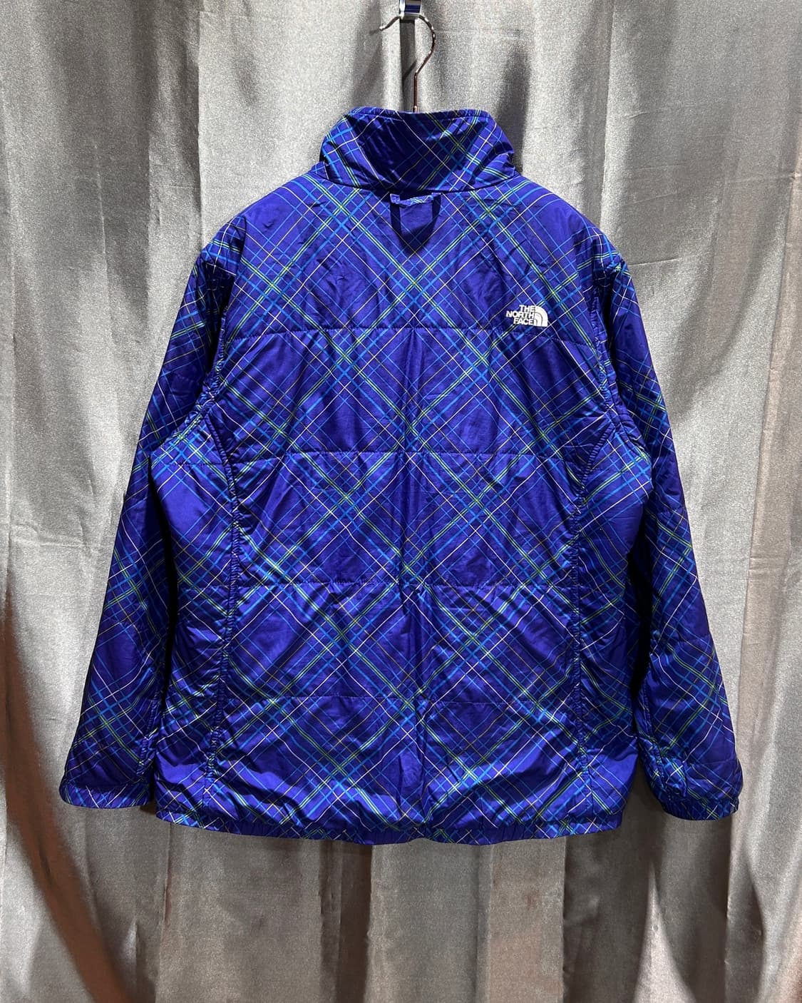 L 노스페이스 화이트라벨 블루 체크패턴 경량 패딩 상품이미지3