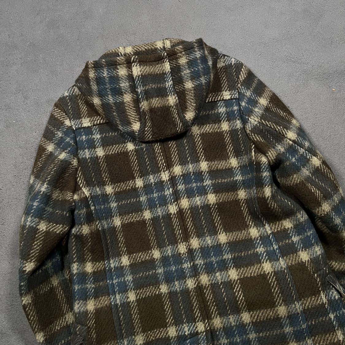 DRIES VAN NOTEN 드리스반노튼 브라운 체크 울 더플 코트 상품이미지4