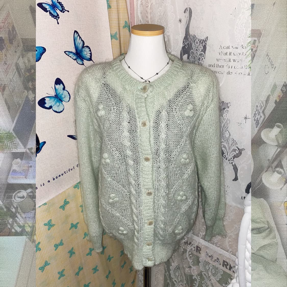 민트 꽈배기 가디건 상품이미지9