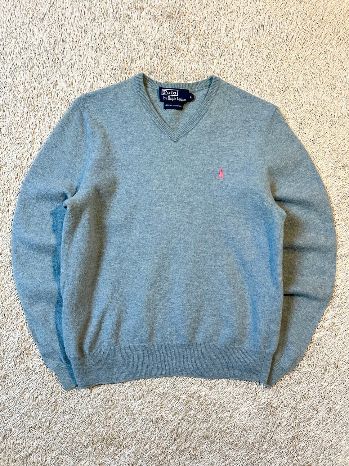 폴로 랄프로렌 메리노울 핑크포니 라운드넥 니트 상품이미지1