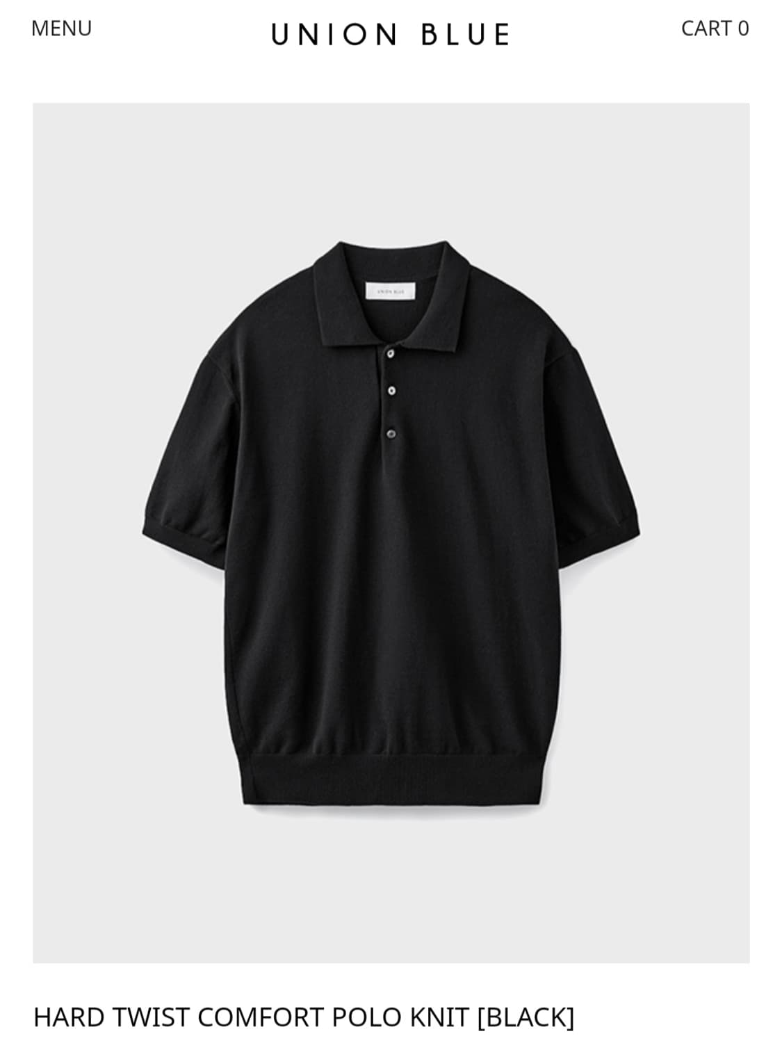유니온블루 폴로 반팔 니트 블랙 l사이즈 상품이미지1