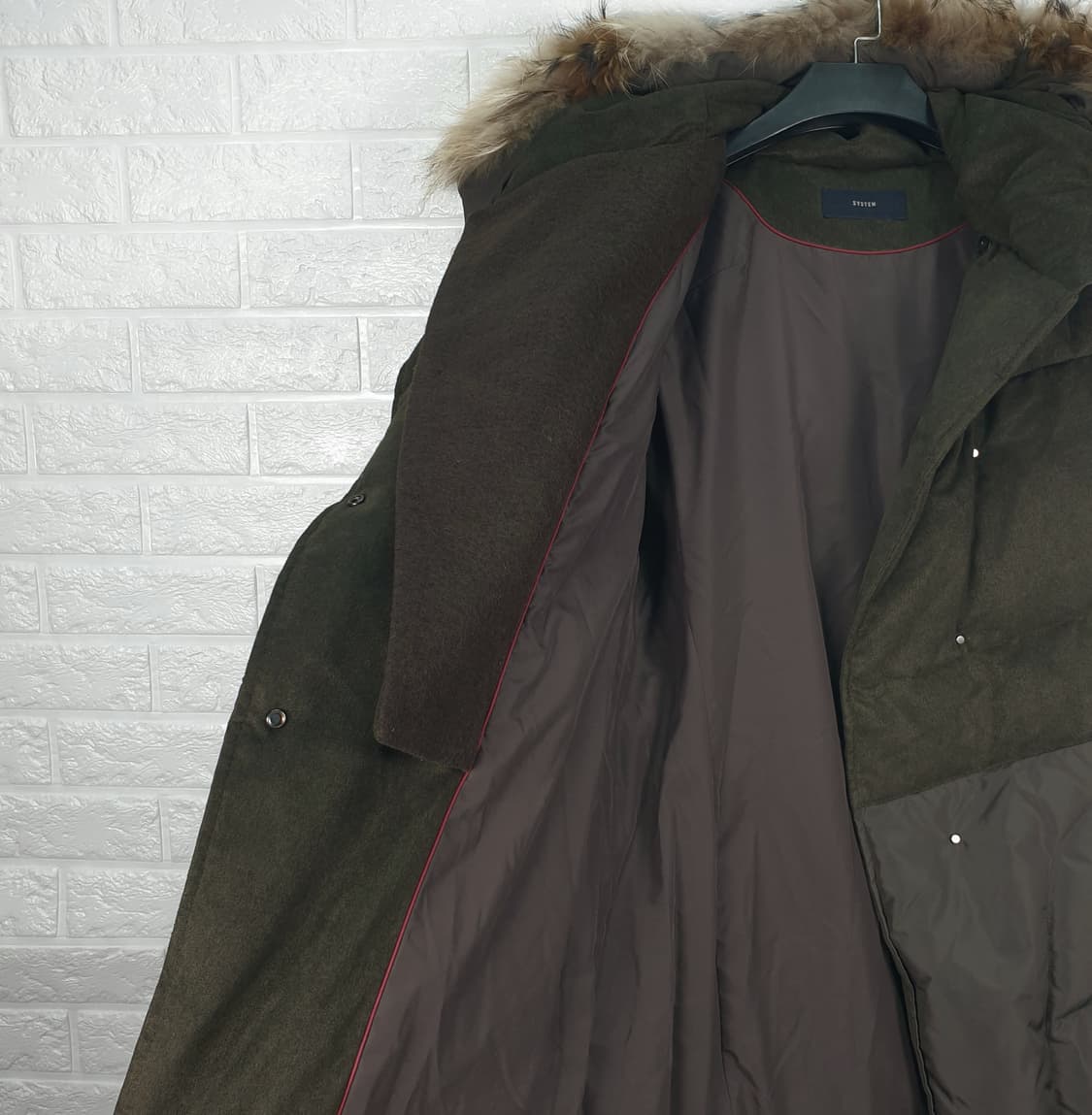 [55]한섬 시스템 라쿤퍼 덕다운 패딩 상품이미지4