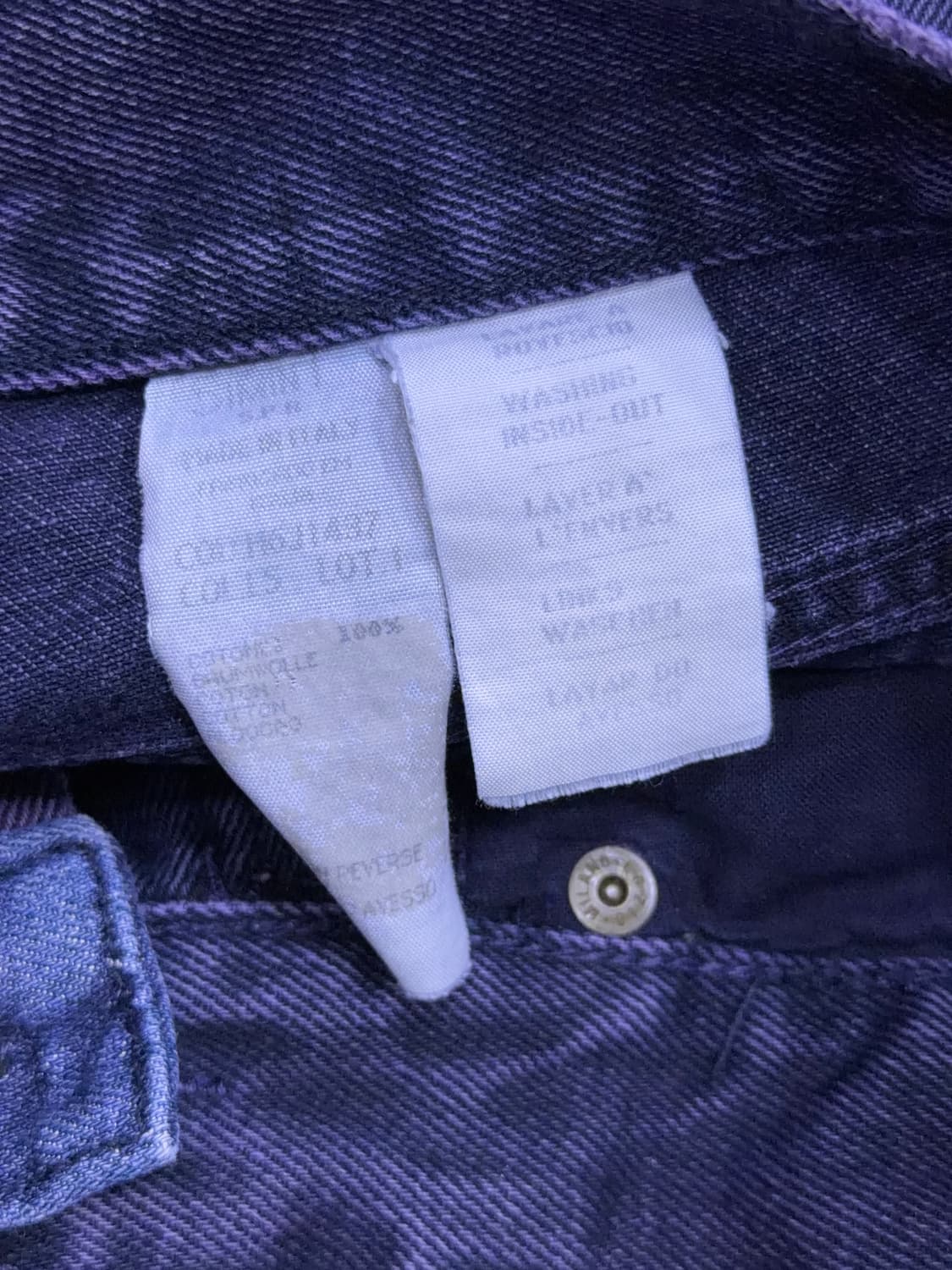 아르마니 알마니 빈티지 레귤러핏 퍼플 워싱 데님팬츠 33 상품이미지9