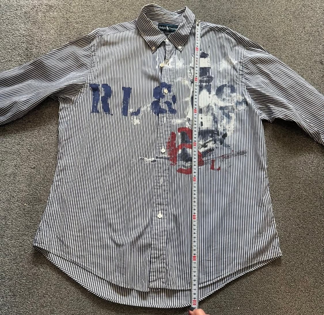 150. 폴로 페인팅 오버핏 스트라이프 셔츠 상품이미지3