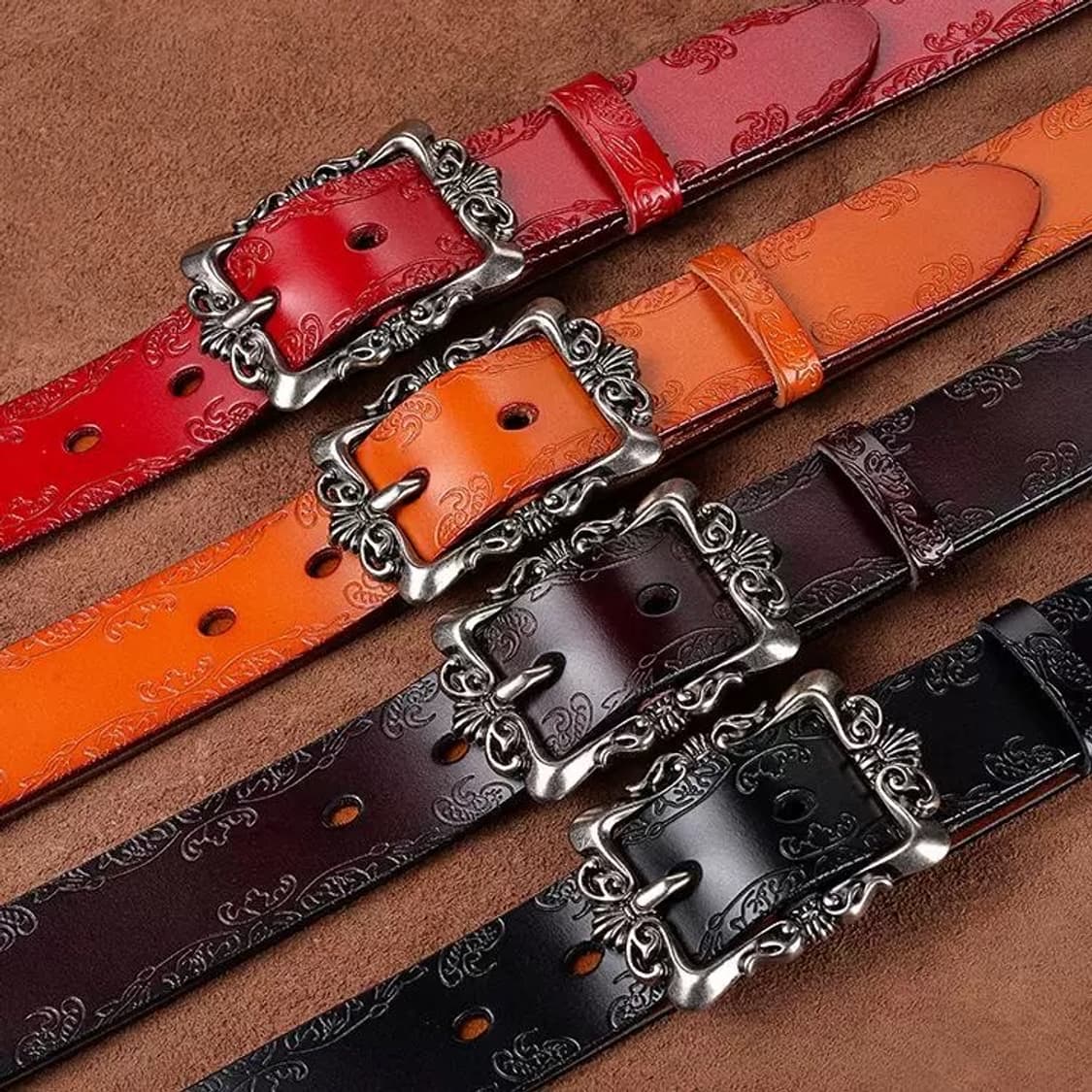 빈티지 빅버클 스터드 래더 벨트 상품이미지2